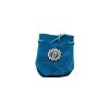 Suède pouch Turkoois met Chakra Symbool