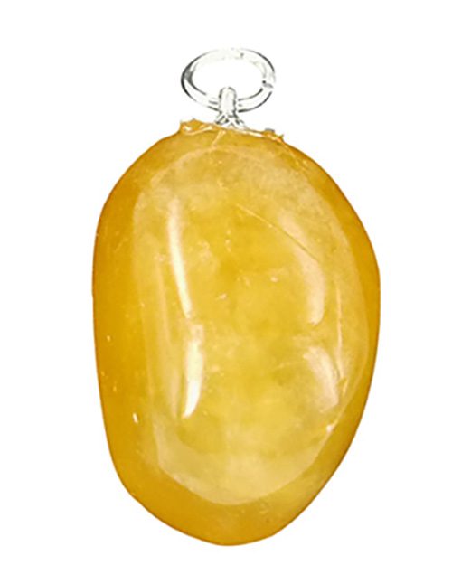 calciet-geel-edelsteen-hanger-geslepen Calciet geel hanger
