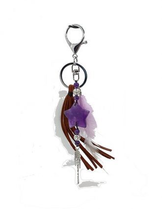 Ambachtelijke tas charme jaspis leer Tas Kwastje Charme Accessoires Sleutelhangers & Keycords Ritshangers kralen carneool steen en hout handgeknoopt met de hand gemaakt 
