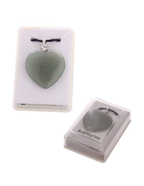 Aventurijn Hart met ketting in doosje Hart Aventurijn met ketting