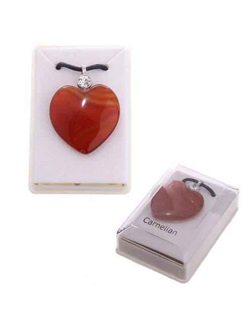 Carneool Hart met ketting in doosje Carneool Hart met ketting in doosje
