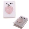 Rozekwarts Hart met ketting in doosje Hart Rozekwarts met ketting