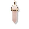 Rozekwarts Dubbeleinder hanger Goudkleurig
