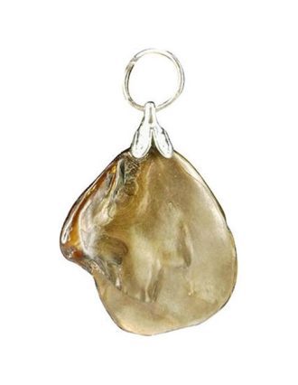 Parelmoer bruin hanger (gekleurd)