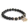 Zwarte-Agaat-Hamsa-Powerbead Zwarte Agaat powerbead armband met Hamsa bedel