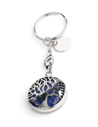 Lapis Lazuli sleutelhanger met levensboom