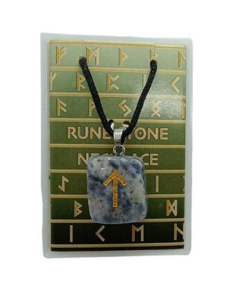 Lapis Lazuli hanger met Runenteken Tiwaz