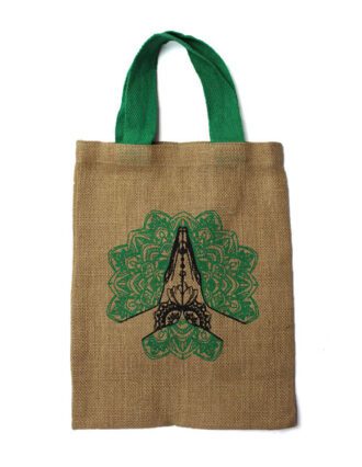 Jute tote bag Folded hands