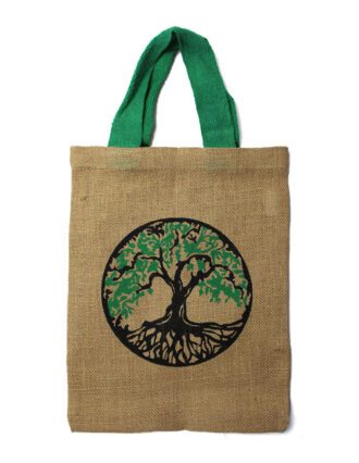 Jute Tote Bag Tree of Life