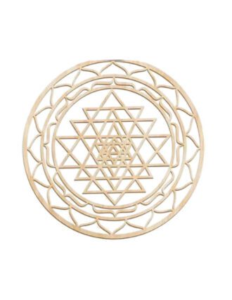 Raam-, wandhanger hout Sri Yantra