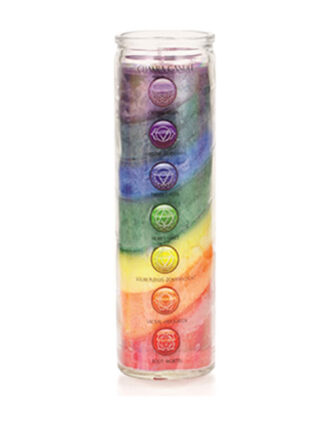 Chakra crystal candle seven chakra