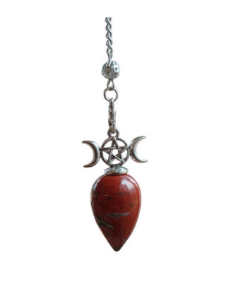 Jaspis rood triple goddess pendel