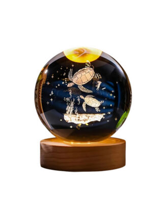 Glazen bol lamp 3d schildpadden 2