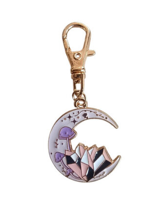 Sleutelhanger maan met kristallen