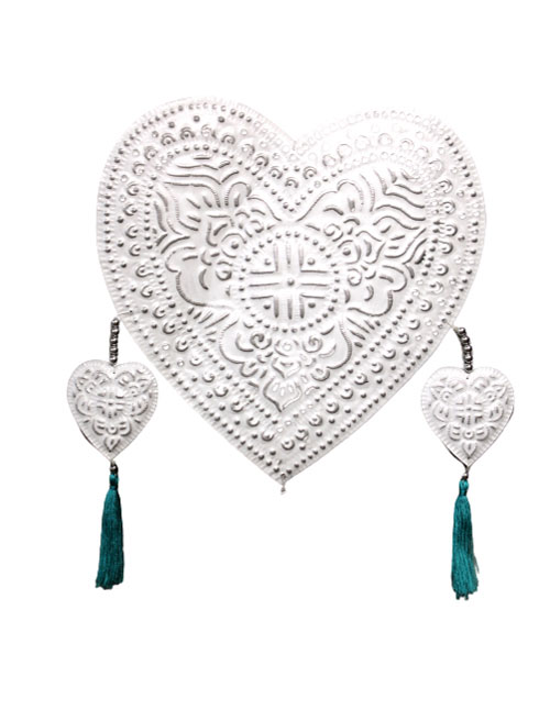 Aluminium-Mobiel-hearts-creme-3 Muurhanger Hartjes