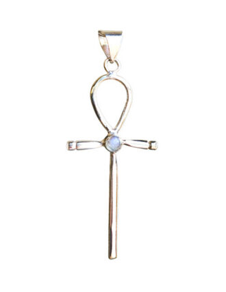 Ankh hanger 925 zilver met Maansteentje