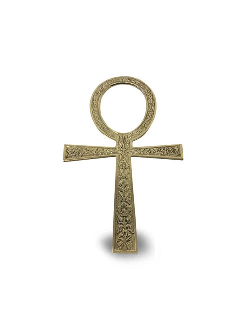 Hangende-Ankh-met-relief-20cms Messing Ankh 20cm
