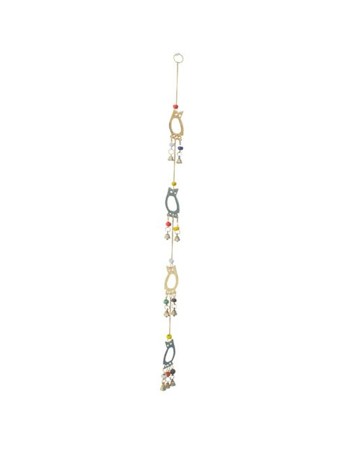 Hangende-bellen-met-metalen-uilen Windgong bellen uilen